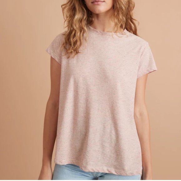 Marine Layer Tops - LIKE NEW Marine Layer Swing Crew Tee in Confetti Red Stripe XS